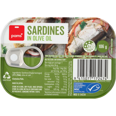 Pams Sardines In Olive Oil