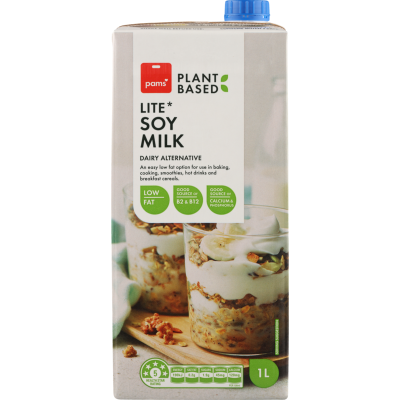 Pams Plant Based Lite Soy Milk