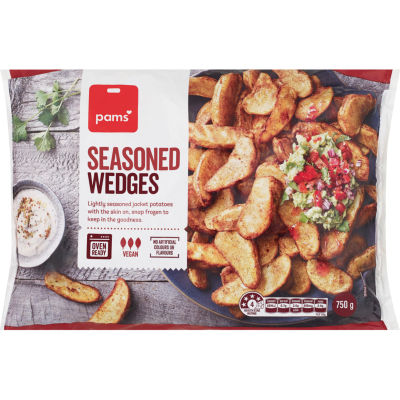 Pams Seasoned Frozen Potato Wedges