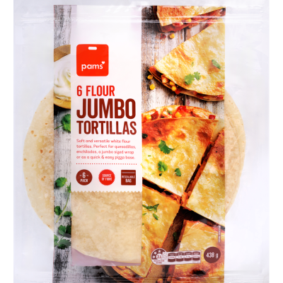 Pams White Jumbo Tortillas