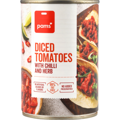 Pams Diced Tomatoes With Chilli And Herb