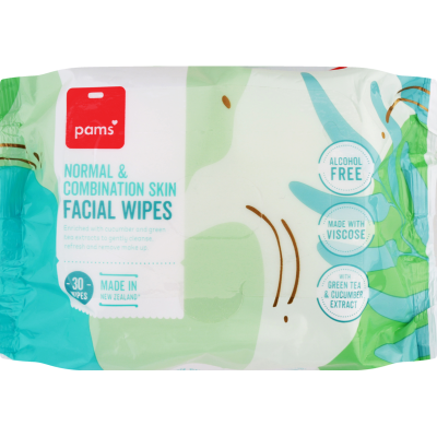 Pams Normal & Combination Skin Facial Wipes