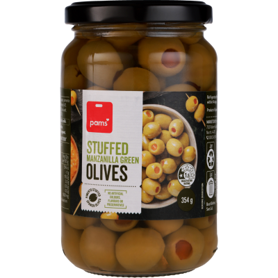 Pams Stuffed Manzanilla Green Olives