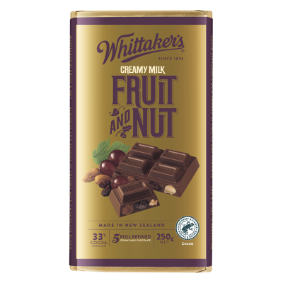Whittaker's Fruit And Nut 33% Cocoa Milk Chocolate Block
