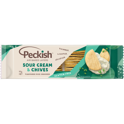Peckish Sour Cream & Chives Flavoured Rice Crackers