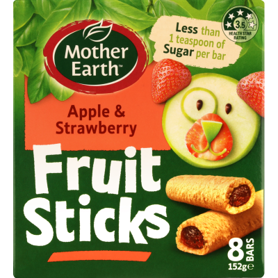 Mother Earth Apple & Strawberry Fruit Sticks