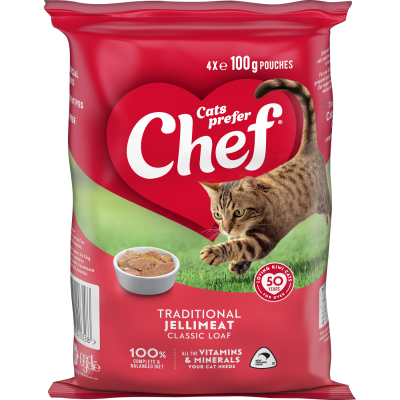 Chef Traditional Jellimeat Classic Loaf Pouches Cat Food