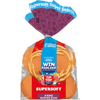 Tip Top Supersoft King Hamburger Buns