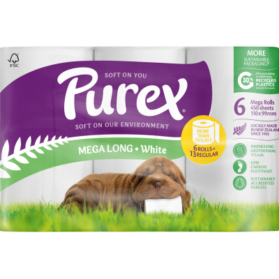 Purex Mega Long White 2 Ply Toilet Rolls