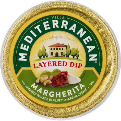 Mediterranean Margherita Layered Dip