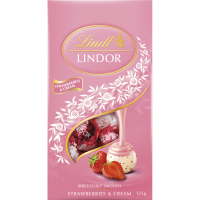 Lindt Lindor Strawberry & Cream Chocolates Pouch