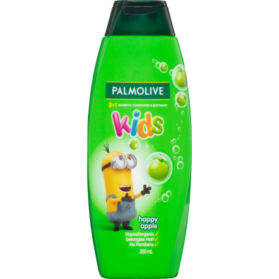 Palmolive Kids Minions Happy Apple 3 In 1 Hypoallergenic Shampoo Conditioner & Bodywash