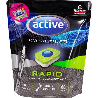 Active Rapid Lime & Baking Soda Dishwash Tablets