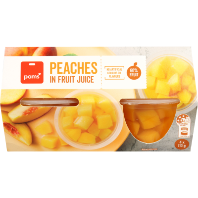 Pams Peaches In Juice Fruit Cups