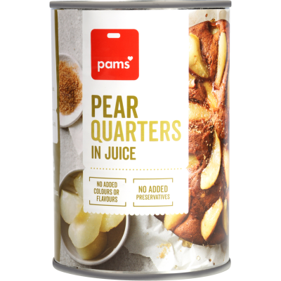 Pams Pears Quarters In Juice