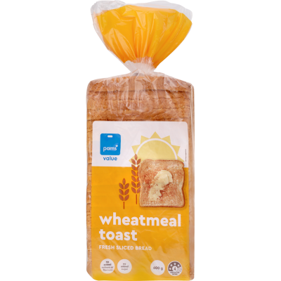 Pams Value Wheatmeal Toast Fresh Sliced Bread