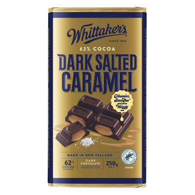 Whittaker's Dark Salted Caramel 62% Cocoa Dark Chocolate Block