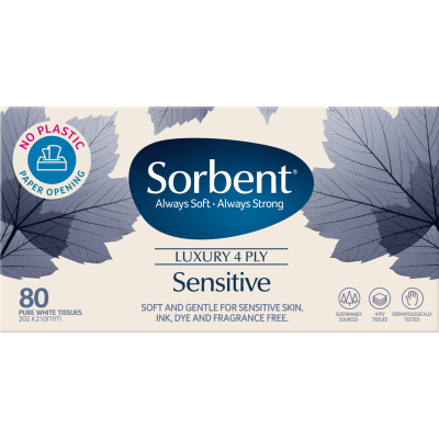 Sorbent Luxury Sensitive 4 Ply Facial Tissues