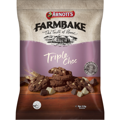 Arnott's Farmbake Triple Choc Biscuits