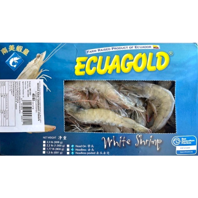 Ecuagold Whole Raw White Shrimp