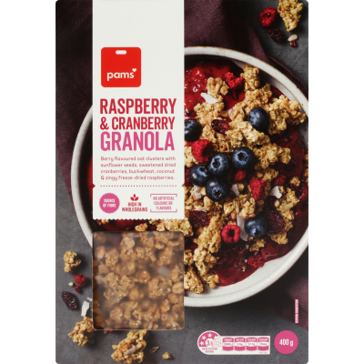 Pams Raspberry & Cranberry Granola