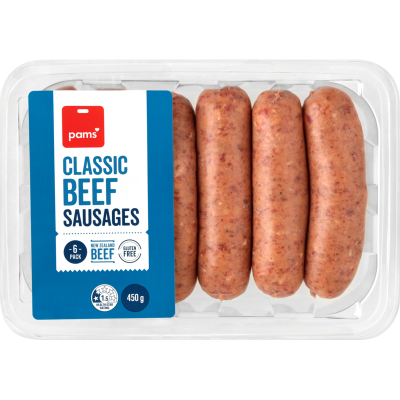 Pams Classic Beef Sausages