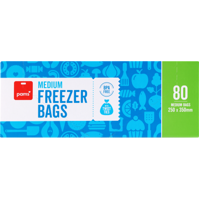 Pams Medium Freezer Bags 250mm x 350mm